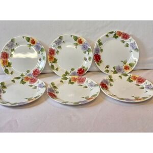 Corelle 7 1/4" SUMMER BLUSH PANSY Bread Salad Plates Set of 6